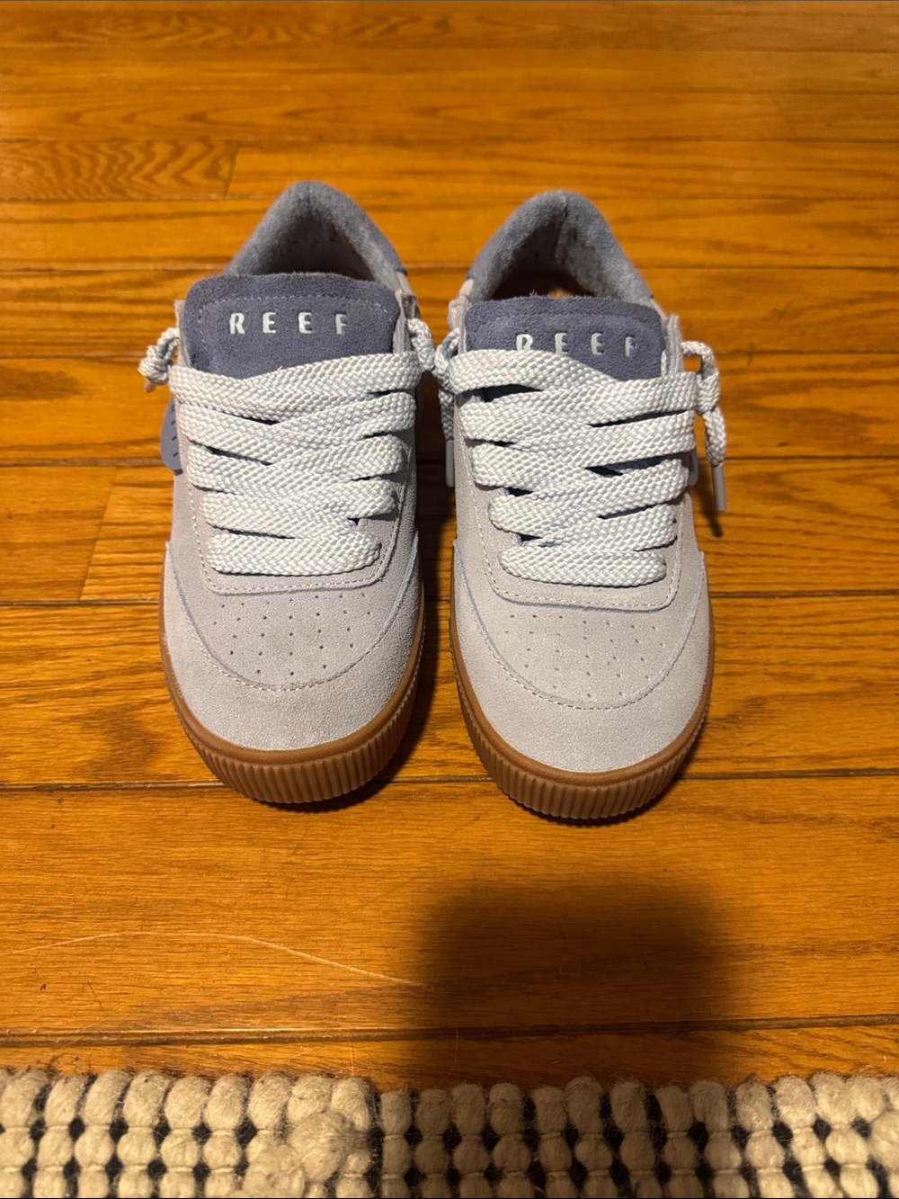 Reef Kids Low-Top Sneakers in Light Blue with Gum Sole